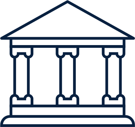 Icon of a classical government building with columns.